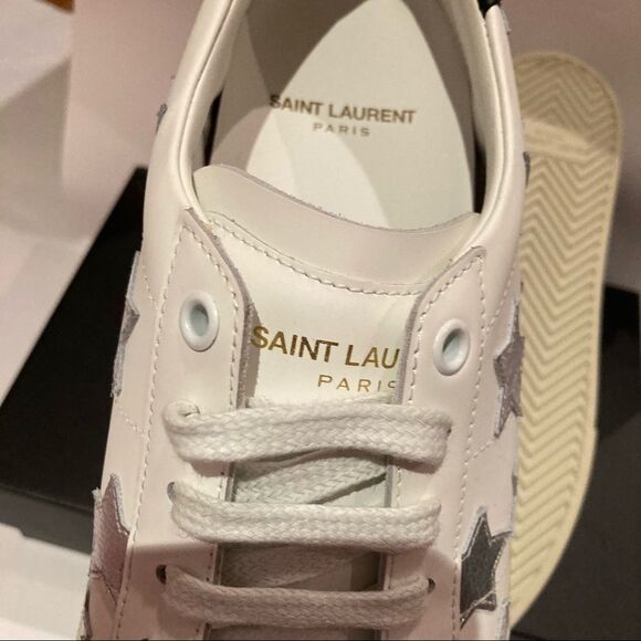 Saint Laurent Womans Silver Star Sneaker Size 38.5 / US 8.5 - Picture 10 of 14